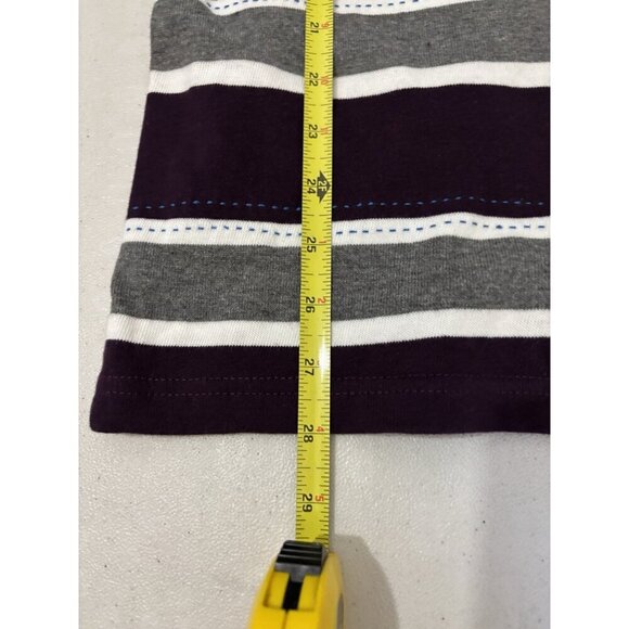 Rugby Nations Scotland striped polo long sleeve purple gray men small - Picture 14 of 14